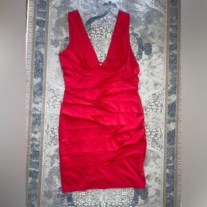 Niki Biki red cocktail dress.